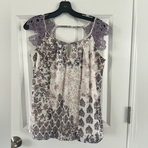 Maurices Purple Lace Accent Blouse